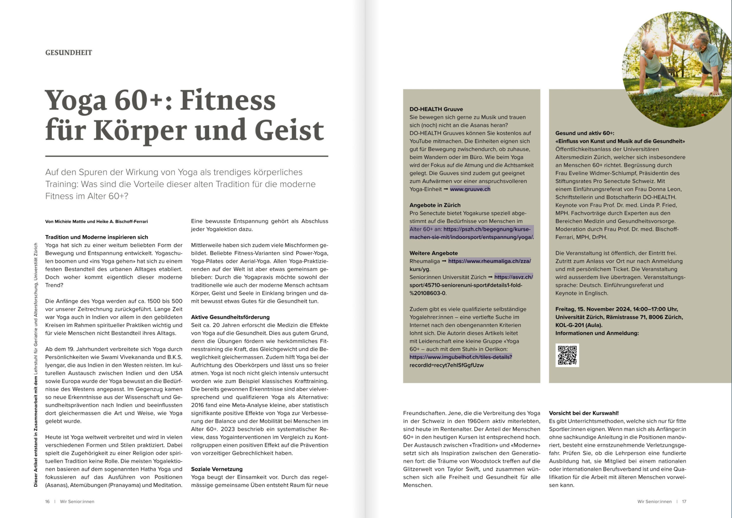 Wir Seniorinnen. Yoga 60+ Fitness fuer Koerper und Geist